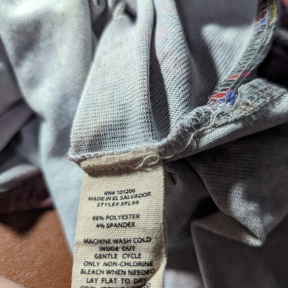 Soft Surroundings Sweater Womens 1X Gray Watercolor Floral Tunic Pullover - Picture 4 of 6